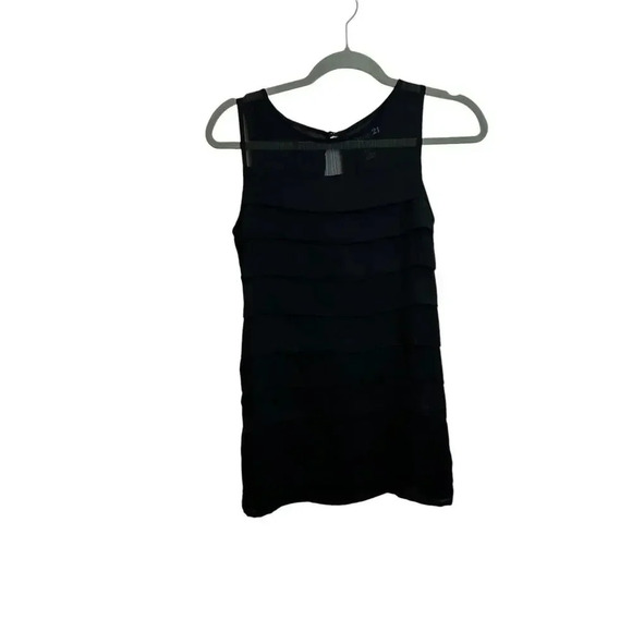 Forever 21 Y2K Black Tiered Mini Dress - Picture 1 of 3